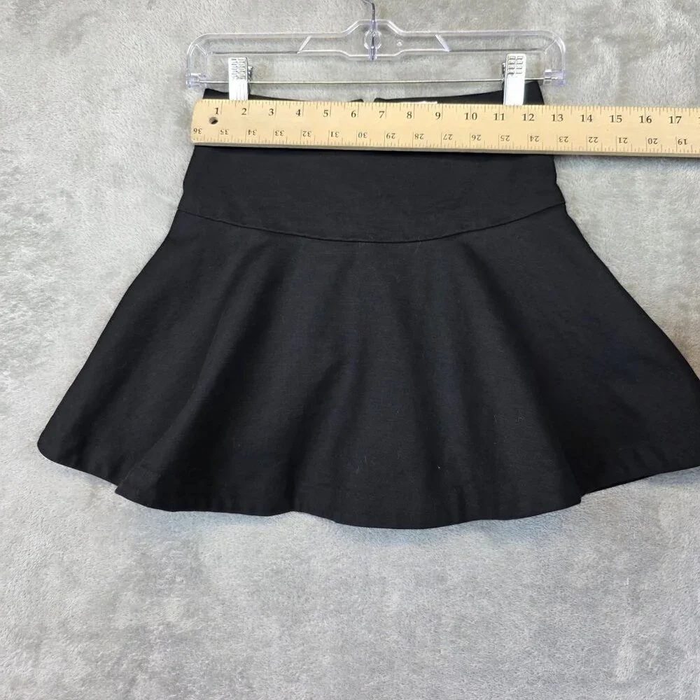 Kate Spade New York Skirt Girls 10 Black Skater Flare Short High Waist Stretch - Picture 6 of 8